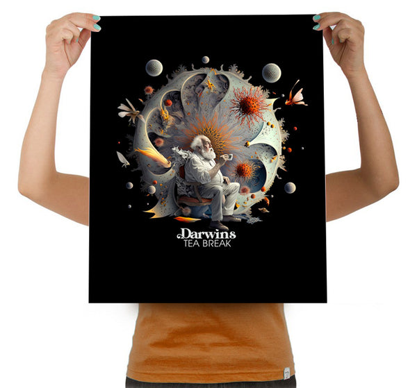 Darwins Tea Break Black 16" X 20" Art Print