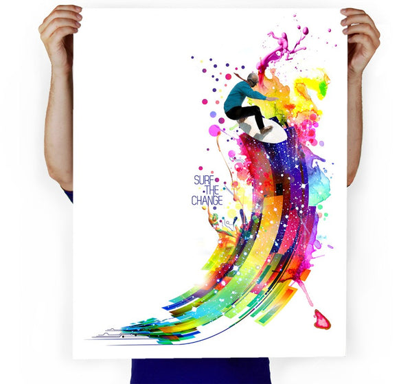 Surf The Change Art Print