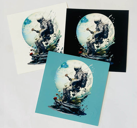 Acoustic Astronaut 7"x7" 3 PRINT SET