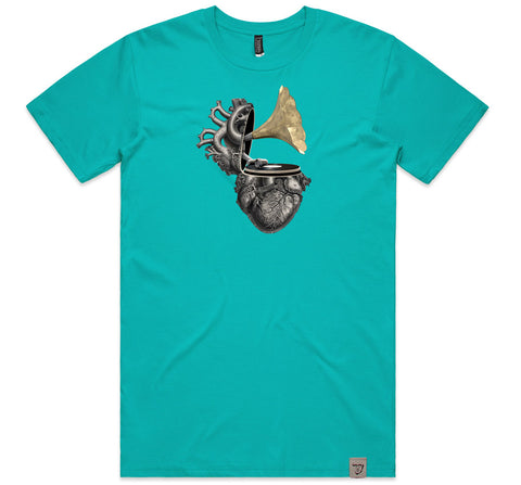 Play From The Heart Men's T AQUA