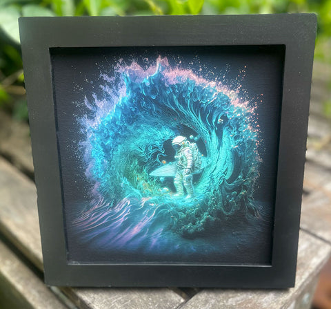 COSMIC SWELL 7"x7" ART PRINT FRAMED