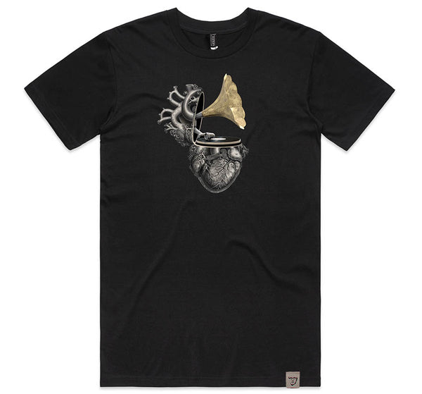Play From The Heart Men's T Black